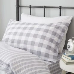 Bianca Cotton Bianca Check And Stripe 100% Cotton Grey Duvet Cover and Pillowcase Set Duvet Cover Sets, Checked, Reversible 9 Bianca Cotton Bianca Check And Stripe 100% Cotton Grey Duvet Cover and Pillowcase Set Duvet Cover Sets, Checked, Reversible -All Kids And Nursery Sales 2024 1000180311 alt01