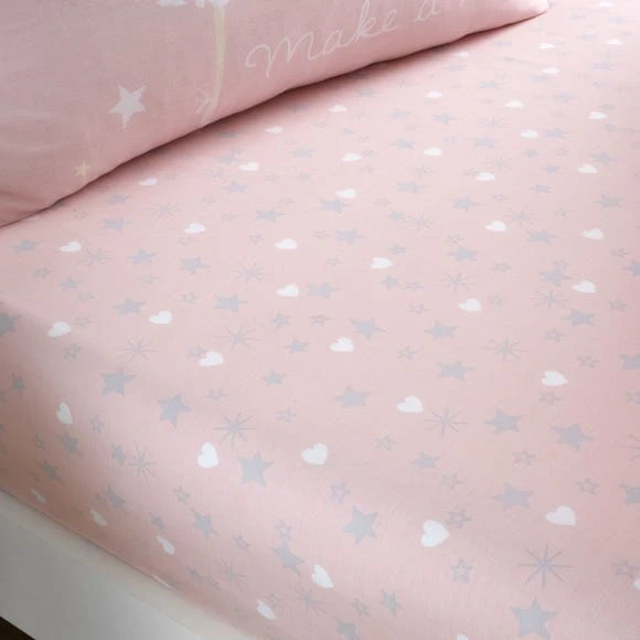 Catherine Lansfield Make A Wish Stars Easy Care Single Fitted Sheet Polycotton, Patterned, Fitted Sheets 2 Catherine Lansfield Make A Wish Stars Easy Care Single Fitted Sheet Polycotton, Patterned, Fitted Sheets - Image 2