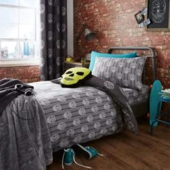 Catherine Lansfield Skulls Easy Care Double Fitted Sheet Fitted Sheets, Patterned, Polycotton -All Kids And Nursery Sales 2024 1000180329 alt02