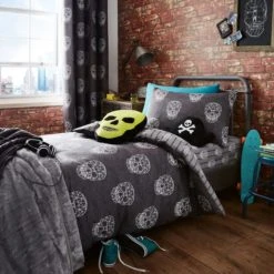 Catherine Lansfield Skulls Easy Care Double Fitted Sheet Fitted Sheets, Patterned, Polycotton -All Kids And Nursery Sales 2024 1000180329 alt03