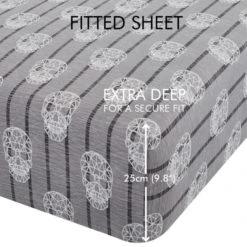 Catherine Lansfield Skulls Easy Care Double Fitted Sheet Fitted Sheets, Patterned, Polycotton -All Kids And Nursery Sales 2024 1000180329 alt04