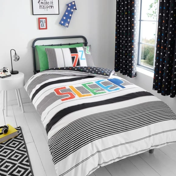 Catherine Lansfield Sleep Glow In The Dark Duvet Cover and Pillowcase Set Patterned, Duvet Cover Sets, MultiColoured 2 Catherine Lansfield Sleep Glow In The Dark Duvet Cover and Pillowcase Set Patterned, Duvet Cover Sets, MultiColoured - Image 2