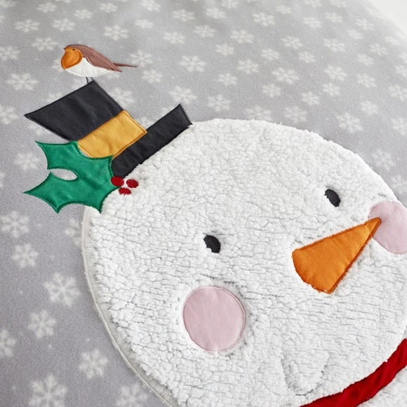 Catherine Lansfield Grey Cosy Snowman Duvet Cover and Pillowcase Set Christmas, Reversible, Duvet Cover Sets 3 Catherine Lansfield Grey Cosy Snowman Duvet Cover and Pillowcase Set Christmas, Reversible, Duvet Cover Sets - Image 3