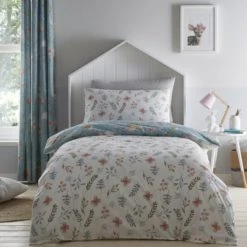 Dunelm Woodlands 100% Cotton Reversible Single Duvet Cover and Pillowcase Set Duvet Cover Sets, Leaf -All Kids And Nursery Sales 2024 1000180797 alt01