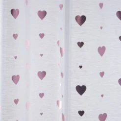 Dunelm Metallic Pink Hearts Voile Panel Voile Panels, Light Pink, Polyester -All Kids And Nursery Sales 2024 1000180798 alt02