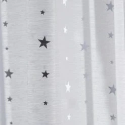 Dunelm Metallic Silver Stars Voile Panel Polyester, Voile Panels -All Kids And Nursery Sales 2024 1000180799 alt02