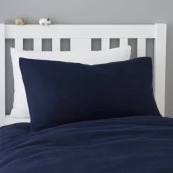 Dunelm Mini Waffle Sailor Blue 100% Cotton Duvet Cover and Pillowcase Set Duvet Cover Sets, Light Blue -All Kids And Nursery Sales 2024 1000180803 alt01