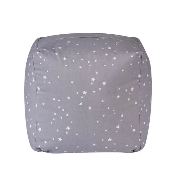Dunelm Grey Stars Bean Cube Patterned, Beanbags, Cotton 7 Dunelm Grey Stars Bean Cube Patterned, Beanbags, Cotton - Image 7