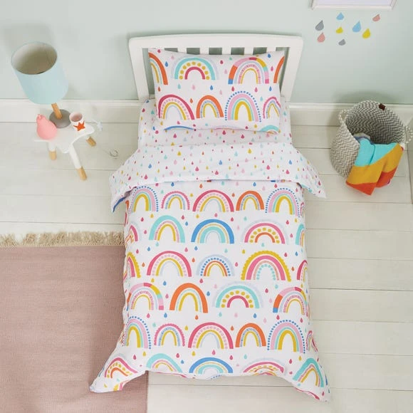 Elements Rainbow Reversible 100% Cotton Cot Bed / Toddler Duvet Cover and Pillowcase Set Patterned, Duvet Cover Sets 4 Elements Rainbow Reversible 100% Cotton Cot Bed / Toddler Duvet Cover and Pillowcase Set Patterned, Duvet Cover Sets - Image 4
