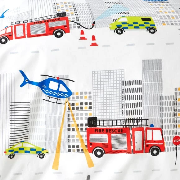 Dunelm Emergency Services Reversible 100% Cotton Duvet Cover and Pillowcase Set Red, Patterned, Duvet Cover Sets 6 Dunelm Emergency Services Reversible 100% Cotton Duvet Cover and Pillowcase Set Red, Patterned, Duvet Cover Sets - Image 6