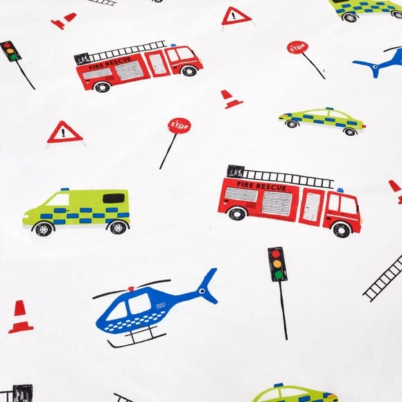 Dunelm Emergency Services Reversible 100% Cotton Duvet Cover and Pillowcase Set Red, Patterned, Duvet Cover Sets 7 Dunelm Emergency Services Reversible 100% Cotton Duvet Cover and Pillowcase Set Red, Patterned, Duvet Cover Sets - Image 7