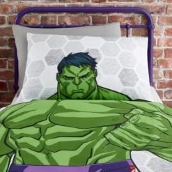 Dunelm Marvel Hulk Reversible Duvet Cover and Pillowcase Set Duvet Cover Sets, Polycotton, Patterned -All Kids And Nursery Sales 2024 1000182133 alt02