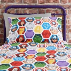 Dunelm Marvel Hulk Reversible Duvet Cover and Pillowcase Set Duvet Cover Sets, Polycotton, Patterned -All Kids And Nursery Sales 2024 1000182133 alt04