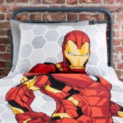 Disney Marvel Iron Man Reversible Duvet Cover and Pillowcase Set Duvet Cover Sets, Patterned, Polycotton -All Kids And Nursery Sales 2024 1000182134 alt02