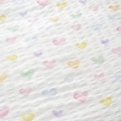 Dunelm Seersucker Hearts Reversible Duvet Cover and Pillowcase Set Duvet Cover Sets, MultiColoured, Polycotton -All Kids And Nursery Sales 2024 1000182139 alt04