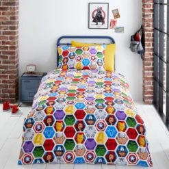 Dunelm Marvel Thor Reversible Duvet Cover and Pillowcase Set Duvet Cover Sets, Polycotton, Patterned -All Kids And Nursery Sales 2024 1000182142 alt01