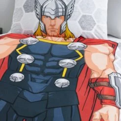 Dunelm Marvel Thor Reversible Duvet Cover and Pillowcase Set Duvet Cover Sets, Polycotton, Patterned -All Kids And Nursery Sales 2024 1000182142 alt02