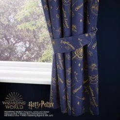 Harry Potter Hogwarts Blackout Pencil Pleat Curtains Polyester, MultiColoured, Patterned -All Kids And Nursery Sales 2024 1000182164 alt03