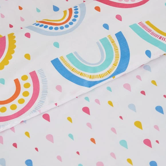 Elements Rainbow Geometric Pack of 2 100% Cotton Fitted Sheets 14cm, MultiColoured 3 Elements Rainbow Geometric Pack of 2 100% Cotton Fitted Sheets 14cm, MultiColoured - Image 3