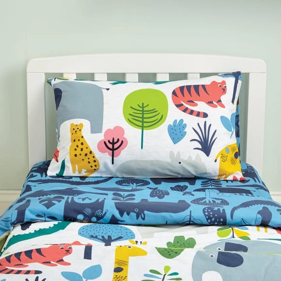 Elements Jungle Pack of 2 100% Cotton Fitted Sheets 14cm, Patterned, MultiColoured 6 Elements Jungle Pack of 2 100% Cotton Fitted Sheets 14cm, Patterned, MultiColoured - Image 6