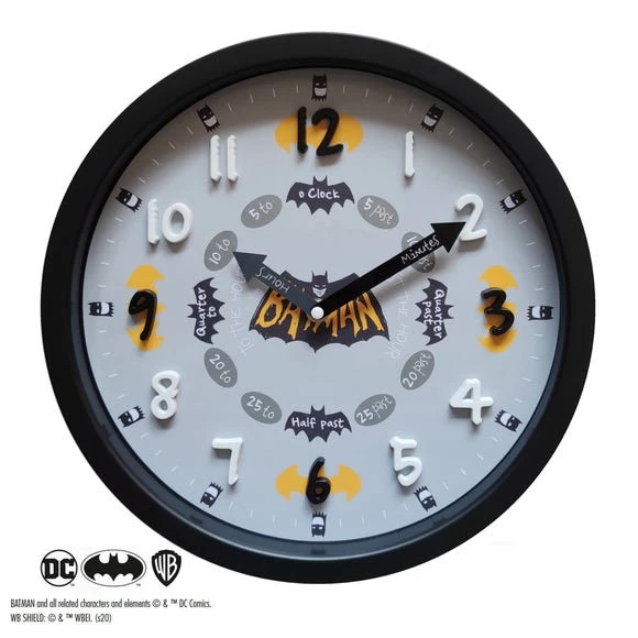 Batman Tell the Time Clock Plastic, Clocks, Patterned 2 Batman Tell the Time Clock Plastic, Clocks, Patterned - Image 2