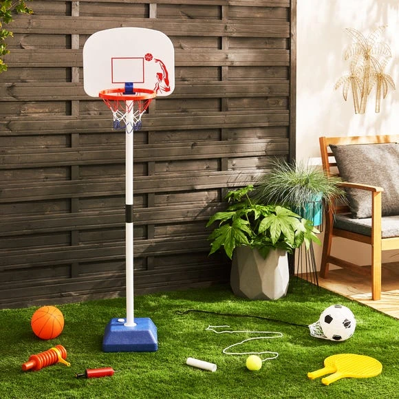 Dunelm 3 in 1 Swing Tennis, Basketball and Football Set Tropical, Outdoor Toys, Plastic 2 Dunelm 3 in 1 Swing Tennis, Basketball and Football Set Tropical, Outdoor Toys, Plastic - Image 2