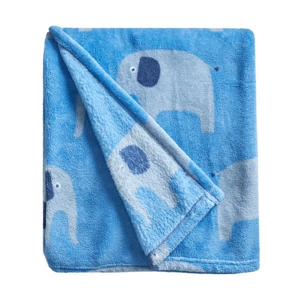 Dunelm Elephant Fleece Blanket Blankets & Throws, Polyester, Printed 4 Dunelm Elephant Fleece Blanket Blankets & Throws, Polyester, Printed - Image 4