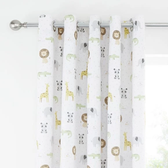 Catherine Lansfield Roarsome Animals Blackout Eyelet Curtains Polycotton 3 Catherine Lansfield Roarsome Animals Blackout Eyelet Curtains Polycotton - Image 3