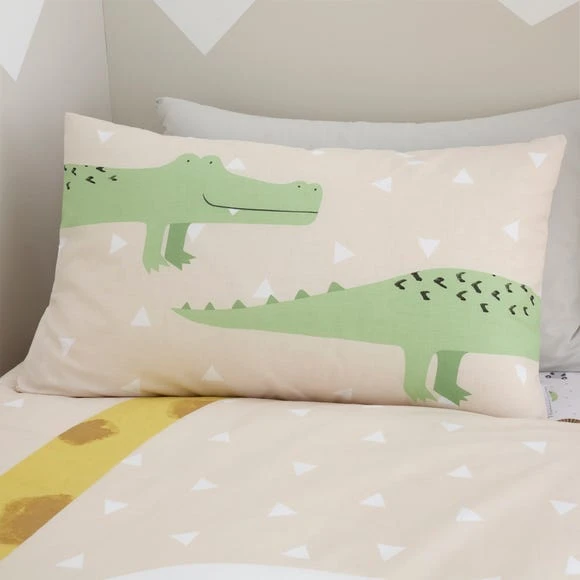 Catherine Lansfield Roarsome Animals Reverisble Duvet Cover and Pillowcase Set Polycotton, Duvet Cover Sets, MultiColoured 3 Catherine Lansfield Roarsome Animals Reverisble Duvet Cover and Pillowcase Set Polycotton, Duvet Cover Sets, MultiColoured - Image 3