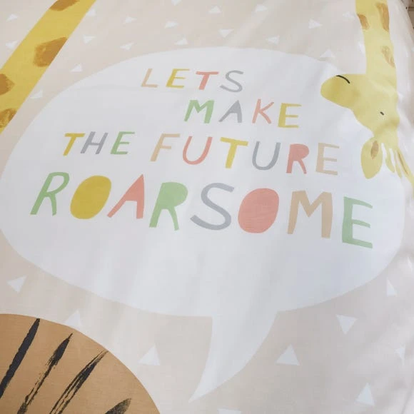 Catherine Lansfield Roarsome Animals Reverisble Duvet Cover and Pillowcase Set Polycotton, Duvet Cover Sets, MultiColoured 4 Catherine Lansfield Roarsome Animals Reverisble Duvet Cover and Pillowcase Set Polycotton, Duvet Cover Sets, MultiColoured - Image 4