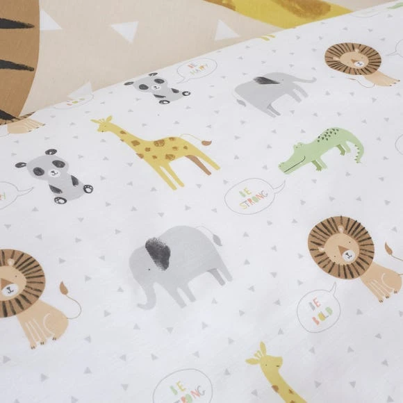 Catherine Lansfield Roarsome Animals Reverisble Duvet Cover and Pillowcase Set Polycotton, Duvet Cover Sets, MultiColoured 5 Catherine Lansfield Roarsome Animals Reverisble Duvet Cover and Pillowcase Set Polycotton, Duvet Cover Sets, MultiColoured - Image 5