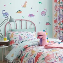 Dunelm Dinosaur Pink Medium Wall Stickers Animals, Made in the UK, Plastic -All Kids And Nursery Sales 2024 1000184882 alt01