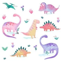 Dunelm Dinosaur Pink Medium Wall Stickers Animals, Made in the UK, Plastic -All Kids And Nursery Sales 2024 1000184882 alt02