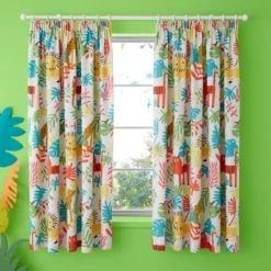 Cosatto Tiger Tropics Pencil Pleat Curtains Cotton, Patterned -All Kids And Nursery Sales 2024 1000185004 alt01