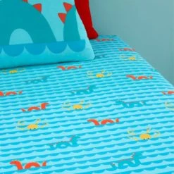 Cosatto Sea Monsters 100% Cotton Fitted Sheet Twin Pack Patterned, Fitted Sheets, MultiColoured -All Kids And Nursery Sales 2024 1000185014 alt01