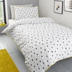Dunelm Monochrome 100% Cotton Reversible Duvet Cover and Pillowcase Set Twin Pack Geometric, Black and white, Duvet Cover Sets -All Kids And Nursery Sales 2024 1000186777 alt01