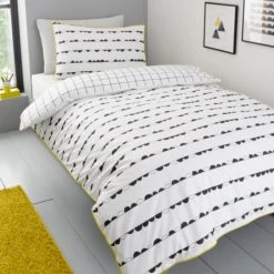 Dunelm Monochrome 100% Cotton Reversible Duvet Cover and Pillowcase Set Twin Pack Geometric, Black and white, Duvet Cover Sets -All Kids And Nursery Sales 2024 1000186777 alt02