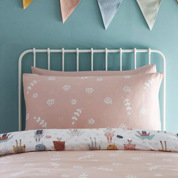 Dunelm Fashion Bunnies Pink 100% Cotton Reversible Duvet Cover and Pillowcase Set Printed, Animals, Duvet Cover Sets 6 Dunelm Fashion Bunnies Pink 100% Cotton Reversible Duvet Cover and Pillowcase Set Printed, Animals, Duvet Cover Sets - Image 6