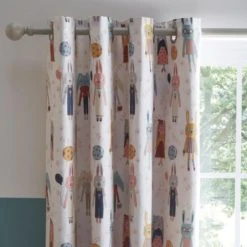 Dunelm Fashion Bunnies Pink Blackout Eyelet Curtains Cotton, Light Pink, Printed -All Kids And Nursery Sales 2024 1000186784 alt01