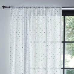 Dunelm Clipped Black Voile Spotted, Polyester, Voile Panels -All Kids And Nursery Sales 2024 1000186789 alt01