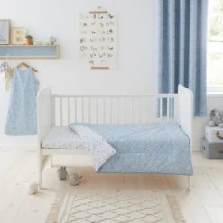 Dunelm Set of 2 Doodle Dino Blue 100% Cotton Fitted Sheets Light Blue, Dinosaur, 15cm -All Kids And Nursery Sales 2024 1000186790 alt02