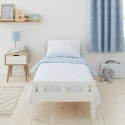 Dunelm Doodle Dino Blue 100% Cotton Reversible Cot Bed / Toddler Duvet Cover and Pillowcase Set Dinosaur, Duvet Cover Sets, Animals -All Kids And Nursery Sales 2024 1000186791 alt01