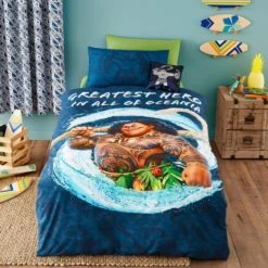 Disney Moana Maui 100% Cotton Reversible Duvet Cover and Pillowcase Set Patterned, Duvet Cover Sets, MultiColoured -All Kids And Nursery Sales 2024 1000186811 alt01