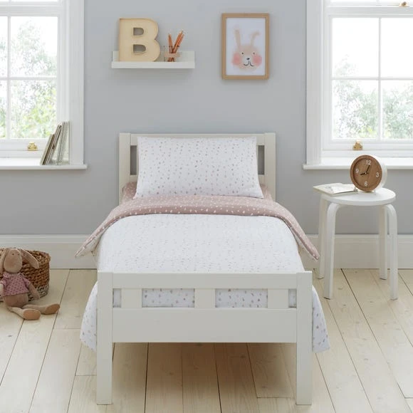 Dunelm Pink Spotted 100% Jersey Cotton Reversible Cot Bed / Toddler Duvet Cover and Pillowcase Set Light Pink, Duvet Cover Sets 3 Dunelm Pink Spotted 100% Jersey Cotton Reversible Cot Bed / Toddler Duvet Cover and Pillowcase Set Light Pink, Duvet Cover Sets - Image 3