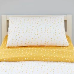 Dunelm Mustard Spotted 100% Jersey Cotton Reversible Cot Bed / Toddler Duvet Cover and Pillowcase Set Duvet Cover Sets, Natural History Museum Modern Skandi -All Kids And Nursery Sales 2024 1000186830 alt03
