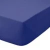 Dunelm Kids Non Iron Plain Dye Navy Cot Bed / Toddler Fitted Sheet Fitted Sheets, 16cm, Polycotton