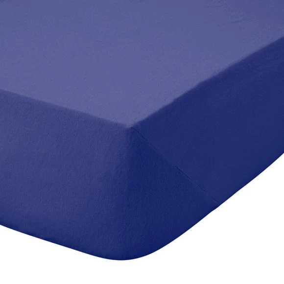 Dunelm Kids Non Iron Plain Dye Navy Cot Bed / Toddler Fitted Sheet Fitted Sheets, 16cm, Polycotton 1 Dunelm Kids Non Iron Plain Dye Navy Cot Bed / Toddler Fitted Sheet Fitted Sheets, 16cm, Polycotton