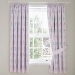 Dunelm Fairies Pink Blackout Pencil Pleat Curtains Kids, Polycotton