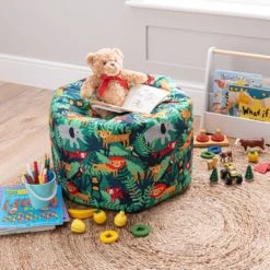 Dunelm Kids Jungle Friends Bean Bag Cotton, Boho, Patterned