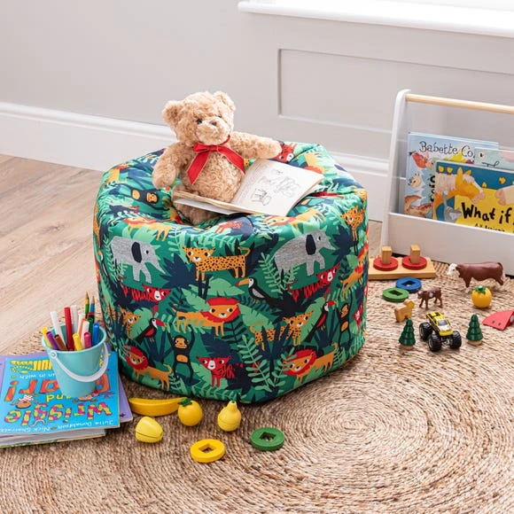 Dunelm Kids Jungle Friends Bean Bag Cotton, Boho, Patterned 1 Dunelm Kids Jungle Friends Bean Bag Cotton, Boho, Patterned